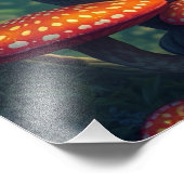 マッシュルームフォレストマジカルファンタジー猫 フォトプリント            (角)