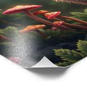 マッシュルームフォレストマジカルファンタジー猫 フォトプリント            (角)