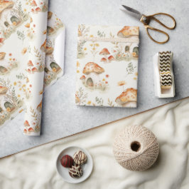 マッシュルームフォレストIおとぎ話キッズ ラッピングペーパー