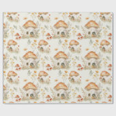 マッシュルームフォレストIおとぎ話キッズ ラッピングペーパー (フラット)