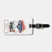 マッシュルームフラワーウッドランドカラフルスプラッシュ ラゲッジタグ (正面横)