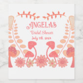 マッシュルームフラワーズブライド族バチェロレッテピーチ ワインラベル (シングルラベル)