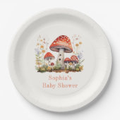 マッシュルームフローラベビーシャワー ペーパープレート (正面)