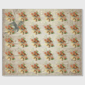 マッシュルームブラウンウッドランドアンティークソング金ゴールドノート ラッピングペーパー (フラット)