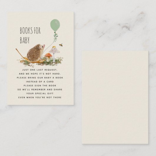 マッシュルームベビーバルーン用ブック エンクロージャーカード (正面/裏面)