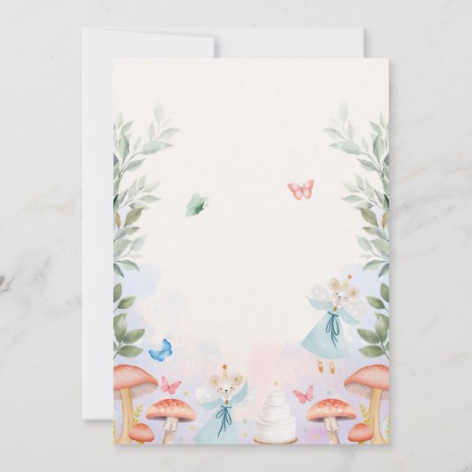 マッシュルームベビーマウス離れスベビーシャワー 招待状 (裏面)