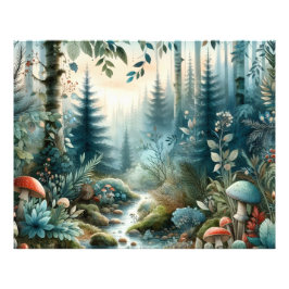 マッシュルームホロー自然フォレストクリーク フォトプリント