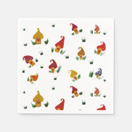 マッシュルームホワイトスタンダードカクテル紙ナプキンス スタンダードカクテルナプキン