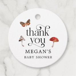 マッシュルームボホベイビーシャワー フェイバータグ