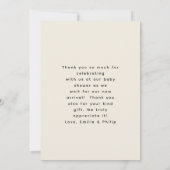 マッシュルームポップ・アートのハリネズミ赤ちゃんシャワー準備 サンキューカード (裏面)