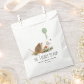 マッシュルームポップ・アートのハリネズミ赤ちゃんシャワー準備 フェイバーバッグ (クリップ留めされた状態)