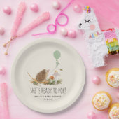 マッシュルームポップ・アートのハリネズミ赤ちゃんシャワー準備 ペーパープレート (パーティー)