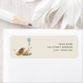 マッシュルームポップ・アートのヘッジホッグバルーンボーイ ラベル (インサイチュ)