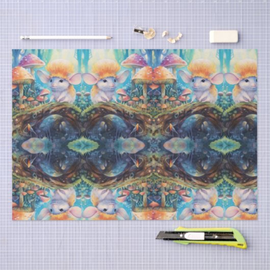 マッシュルームマウス神秘的な森の切り離し 薄葉紙 (クラフト)