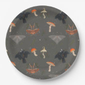 マッシュルームモスバタフライパターン ペーパープレート (正面)