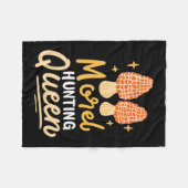 マッシュルームモレル狩りクイーン フリースブランケット (正面(横))