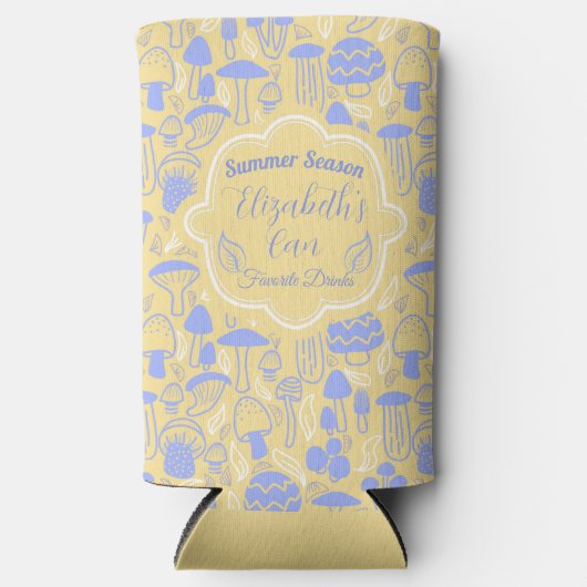 マッシュルームラベンダークリクールーム スリム缶クーラー (正面)