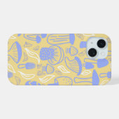 マッシュルームラベンダークリーム iPhone 15ケース (裏面横)