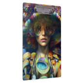 マッシュルームヴィジョントリップ（幻覚体験）のようなレトロアート クリップボード (右)