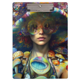 マッシュルームヴィジョントリップ（幻覚体験）のようなレトロアート クリップボード