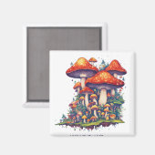 マッシュルーム付きマグネットデザイン マグネット (正面/裏面)