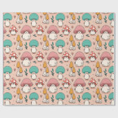 マッシュルーム包装紙 ラッピングペーパー (フラット)