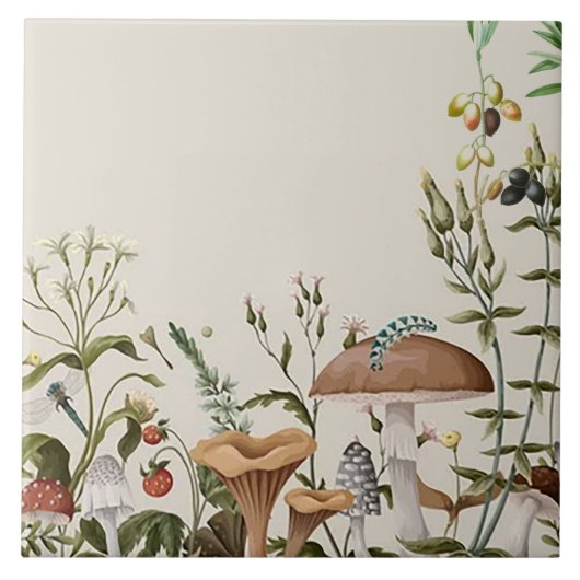 マッシュルーム愛セラミックタイル タイル (正面)