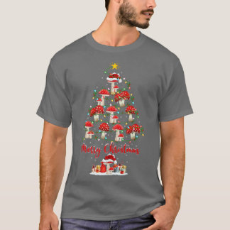 マッシュルーム愛好家クリスマスマッチングサンタマッシュルームキリスト Tシャツ