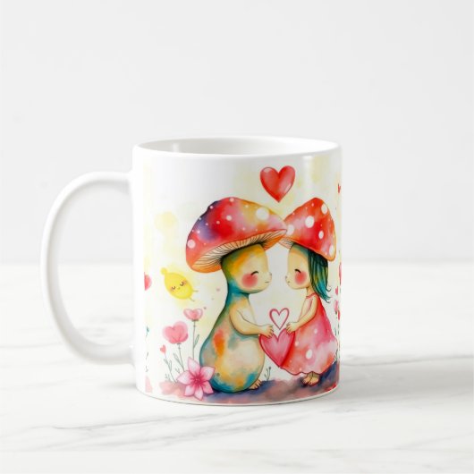 マッシュルーム愛好家 コーヒーマグカップ (左)