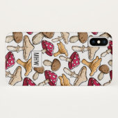 マッシュルーム柄のカスタムモノグラムフォンケース Case-Mate iPhoneケース (裏面(横))