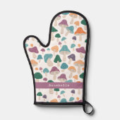 マッシュルーム柄オレンジかわいいパーソナライズされたプレゼント 鍋つかみ (正面)