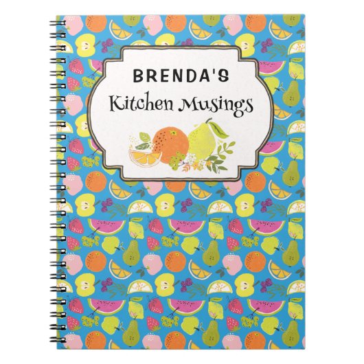 マッシュルーム柄カスタム手帳 ノートブック (正面)