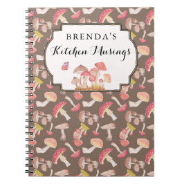 マッシュルーム柄カスタム手帳 ノートブック