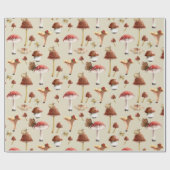 マッシュルーム森林植林包紙 ラッピングペーパー (フラット)