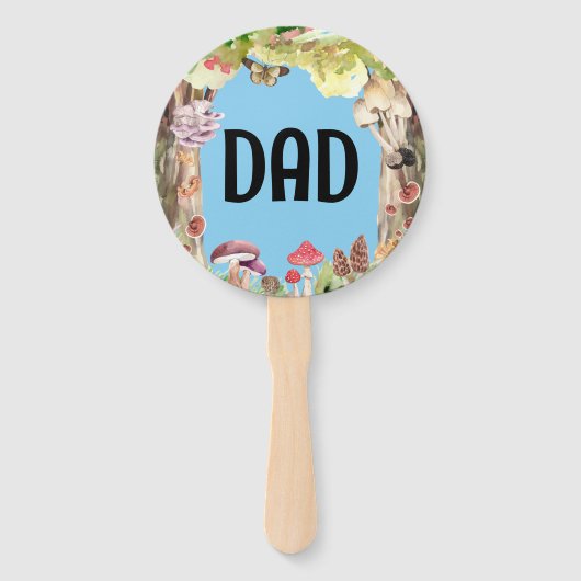 マッシュルーム森林赤ちゃんシャワーゲーム ハンドファン (裏面)