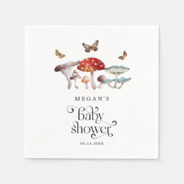 マッシュルーム森林赤ちゃんシャワー スタンダードカクテルナプキン