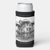 マッシュルーム白黒 スリム缶クーラー (Seltzer正面)