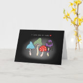 マッシュルーム私はあなたがとても好おもしろいき記念日 カード (黄色い花)