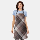 マッシュルーム素朴な茶色の格子縞 エプロン (着用した状態)