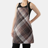 マッシュルーム素朴な茶色の格子縞 エプロン (インサイチュ)