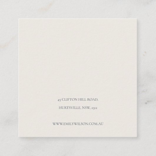 マッシュルーム素朴シダの葉のスタッドのイヤリングディスプレイ スクエア名刺 (裏面)