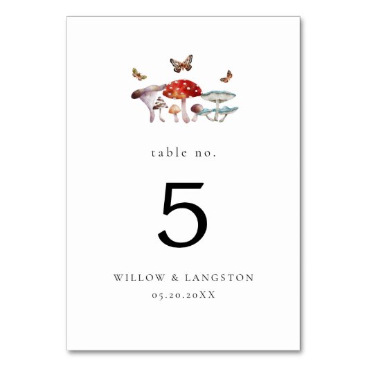 マッシュルーム結婚のテーブル番号 テーブルナンバー (裏面)