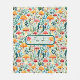 マッシュルーム緑園 フリースブランケット