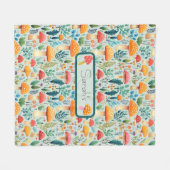 マッシュルーム緑園 フリースブランケット (正面(横))