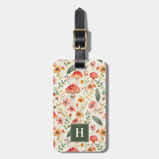 マッシュルーム荷物タグ ラゲッジタグ (正面縦)