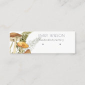 マッシュルーム葉のスタッドのイヤリングディスプレイ スキニー名刺 (正面)