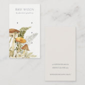 マッシュルーム葉ファーンスタッド3イヤリングディスプレイ 名刺 (正面/裏面)