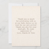 マッシュルーム蝶ベビーシャワー サンキューカード (裏面)