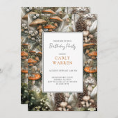 マッシュルーム誕生日パーティー 招待状 (正面/裏面)