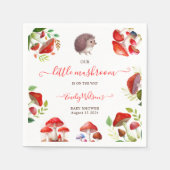 マッシュルーム赤い水の色の森の赤素朴ちゃんシャワー スタンダードカクテルナプキン (正面)